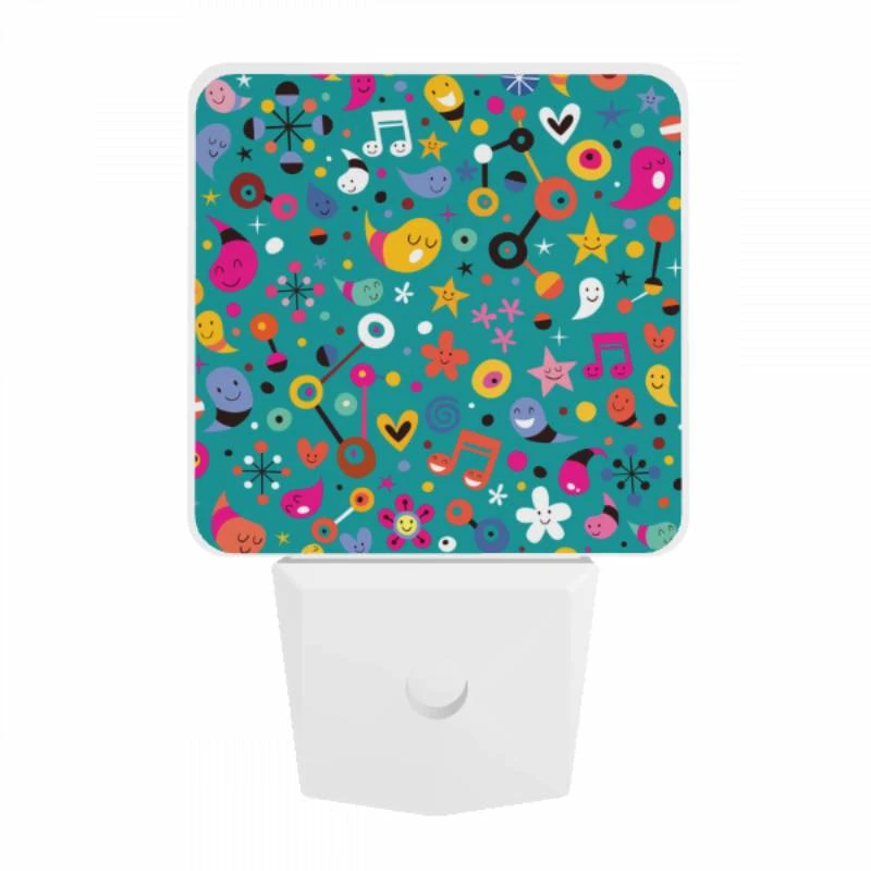 Night Light, A colorful and fun design with various symbols and characters. Night Light, A Colorful And Fun Design With Various Symbols And Characters. -Pattern Night Light 69d834b9d7f1287c5a77e85a2ad823a7f90757ed