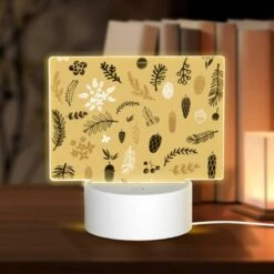 Rectangular Acrylic Night Light, A Collection Of Various Plants And Fruits.