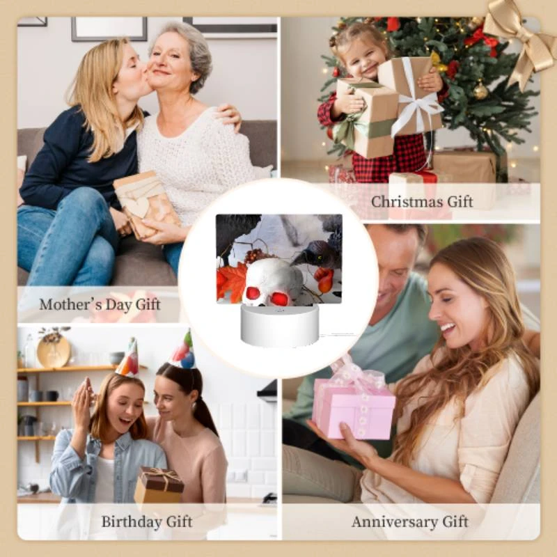 Rectangular Acrylic Night Light, A black bird is pecking at a white skull. Rectangular Acrylic Night Light, A Black Bird Is Pecking At A White Skull. -Pattern Night Light 6a626c7602eb419a45d365923ba9bd973a117805