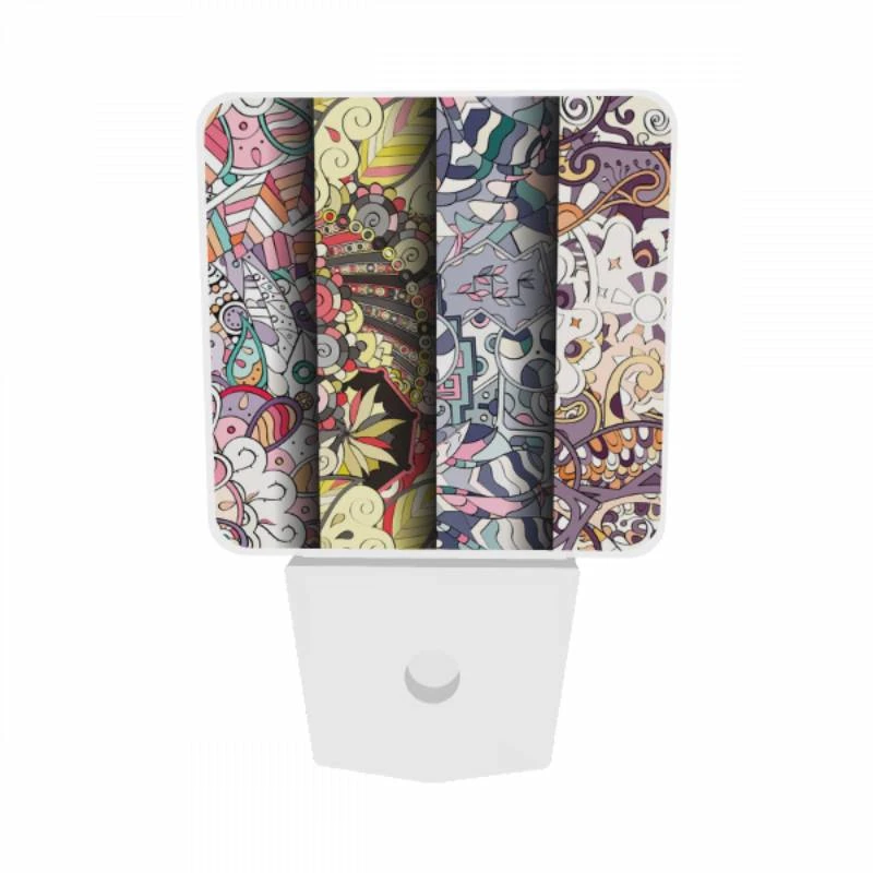 Night Light Set of 2, Three colorful and intricate designs are displayed side by side. Night Light Set Of 2, Three Colorful And Intricate Designs Are Displayed Side By Side. -Pattern Night Light 6a788c29b9229ad90df34732e5679b6817d350f6