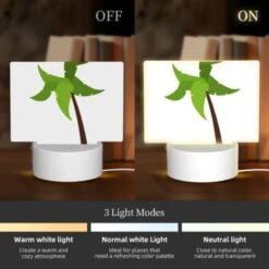 Rectangular Acrylic Night Light, A Green Palm Tree With A Brown Trunk. -Pattern Night Light 6a8b7f09101e3d4c00b0690c0c64f2c39c46c5c8