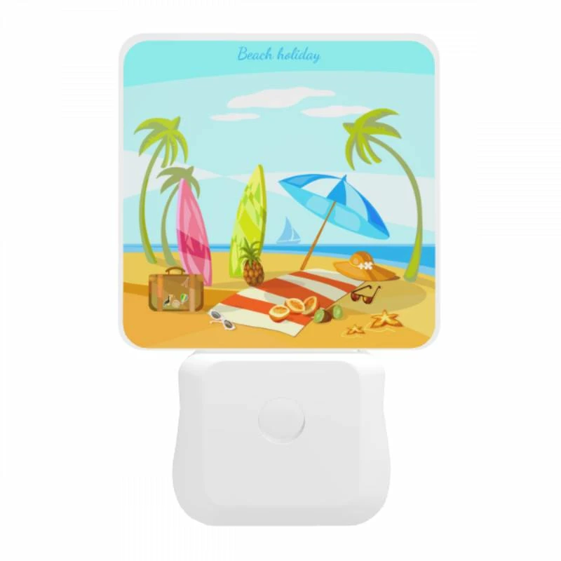 Night Light, A colorful beach scene with a suitcase Night Light, A Colorful Beach Scene With A Suitcase -Pattern Night Light 6ac5f540a16768a5905bed6cb5ef2c0507992a1f