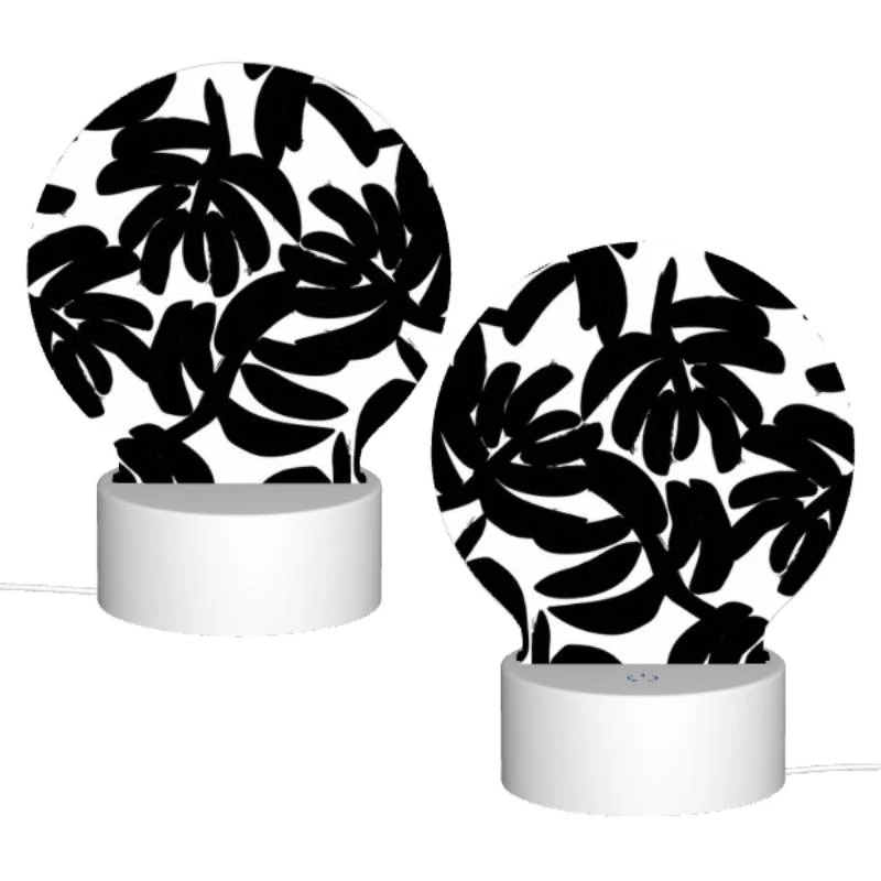 Round Acrylic Night Light, A black and white painting of a bunch of bananas. Round Acrylic Night Light, A Black And White Painting Of A Bunch Of Bananas. -Pattern Night Light 6af2b87835cb45e3c6b66b10af1068d6979a1b60