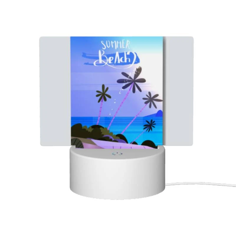 Rectangular Acrylic Night Light, A colorful poster of a beach with a plane flying over it. Rectangular Acrylic Night Light, A Colorful Poster Of A Beach With A Plane Flying Over It. -Pattern Night Light 6b99da53f6c9aa2b62b623de595e45689c7fdf90