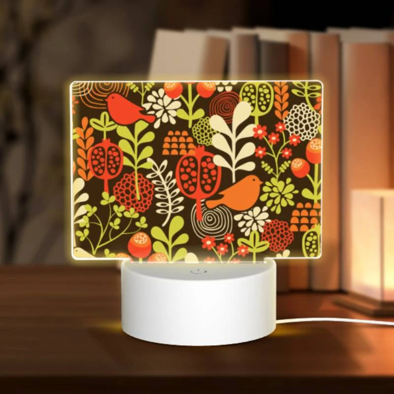 Rectangular Acrylic Night Light, A colorful floral pattern with birds and berries. Rectangular Acrylic Night Light, A Colorful Floral Pattern With Birds And Berries. -Pattern Night Light 6c63cfcb3ce02dd9d54261058d7cd387e8967acb