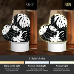Love Acrylic Night Light, A Black And White Image Of A Plant With A Lot Of Leaves. 4 Love Acrylic Night Light, A Black And White Image Of A Plant With A Lot Of Leaves. -Pattern Night Light 6d9379812ac129eae5db191588cc0446986031f9