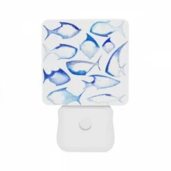 Night Light Set Of 2, A Collection Of Blue And White Fish. 10 Night Light Set Of 2, A Collection Of Blue And White Fish. -Pattern Night Light 6e1a7b6642a3a428611d3c952512dbfd6b63a700