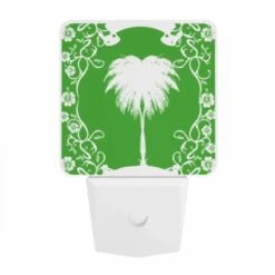 Night Light, A Green And White Picture Of A Palm Tree. 9 Night Light, A Green And White Picture Of A Palm Tree. -Pattern Night Light 6e6fddeba7ea50914b4e115eaf7532d0a39dea8e