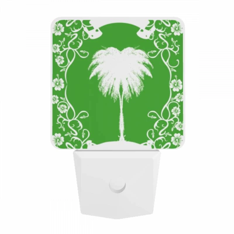 Night Light, A green and white picture of a palm tree. Night Light, A Green And White Picture Of A Palm Tree. -Pattern Night Light 6e6fddeba7ea50914b4e115eaf7532d0a39dea8e