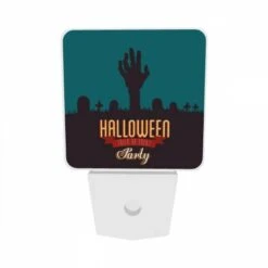 Night Light Set Of 2, A Halloween Party Is Advertised With A Skeleton Hand And A Cemetery Scene. 8 Night Light Set Of 2, A Halloween Party Is Advertised With A Skeleton Hand And A Cemetery Scene. -Pattern Night Light 6f331fc99d400295142779d9b893af8acfb32415