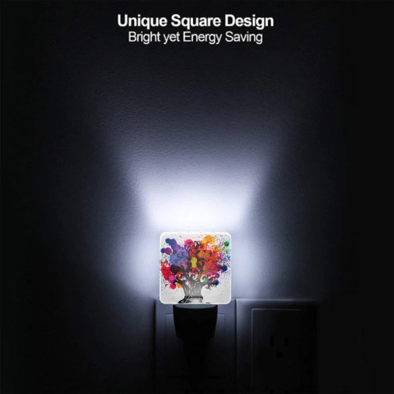 Night Light Set of 2, A tree with a lot of colorful paint on it. Night Light Set Of 2, A Tree With A Lot Of Colorful Paint On It. -Pattern Night Light 6f8fd471cf8d9f2b35265b98485b38240bac89f3