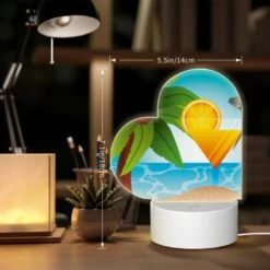 Love Acrylic Night Light, A Cocktail Is Served On A Beach With Palm Trees And A Lemon In The Background. 7 Love Acrylic Night Light, A Cocktail Is Served On A Beach With Palm Trees And A Lemon In The Background. -Pattern Night Light 6f98c3e90b04b25f8aab6ac9689df72580cf1435