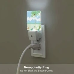 Night Light Set Of 2, A Painting Of A Beach With Palm Trees And A Crab. 6 Night Light Set Of 2, A Painting Of A Beach With Palm Trees And A Crab. -Pattern Night Light 6fe14bebb5b7da7544cbe19109eb62792419415d