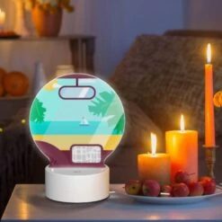 Round Acrylic Night Light, A Car's Dashboard With A Map On The Screen. 7 Round Acrylic Night Light, A Car's Dashboard With A Map On The Screen. -Pattern Night Light 701d1d39164e8ad0c18c664c7752b63960f1da84