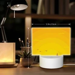 Rectangular Acrylic Night Light, A Boat Is Sailing On The Water With A Beautiful Sunset In The Background. 7 Rectangular Acrylic Night Light, A Boat Is Sailing On The Water With A Beautiful Sunset In The Background. -Pattern Night Light 702760161adb8b171b462cb3d29fce9a3296bbc0