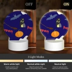 Round Acrylic Night Light, A Halloween Themed Image With A Pumpkin 4 Round Acrylic Night Light, A Halloween Themed Image With A Pumpkin -Pattern Night Light 704f42b373128ed12fee04405e24386747cc4fb6