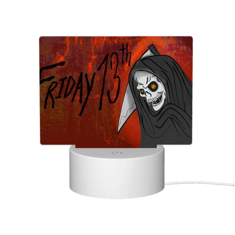 Rectangular Acrylic Night Light, A skeleton is wearing a black robe and holding a knife Rectangular Acrylic Night Light, A Skeleton Is Wearing A Black Robe And Holding A Knife -Pattern Night Light 7066eb086cb96363ead9a42b20b6fb024edbbd1c