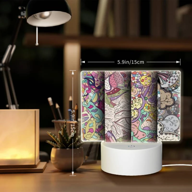 Rectangular Acrylic Night Light, Three colorful and artistic designs are displayed side by side. Rectangular Acrylic Night Light, Three Colorful And Artistic Designs Are Displayed Side By Side. -Pattern Night Light 707bddf2e45fb013069c038136fa4d732c2bdcaf