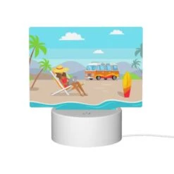 Rectangular Acrylic Night Light, A Woman Is Sitting On A Beach Chair With A Laptop 11 Rectangular Acrylic Night Light, A Woman Is Sitting On A Beach Chair With A Laptop -Pattern Night Light 70916bb4ab9e499af923afb09f6b011e13b4d364