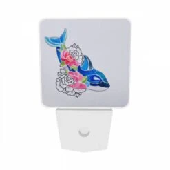 Night Light Set Of 2, A Blue Whale With Pink Flowers On Its Back. 8 Night Light Set Of 2, A Blue Whale With Pink Flowers On Its Back. -Pattern Night Light 70a85c2fc84a78e66f20b08620f3317ae6d1243b