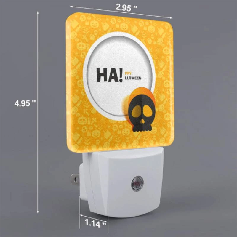 Night Light Set of 2, A Halloween themed plate with a skull on it. Night Light Set Of 2, A Halloween Themed Plate With A Skull On It. -Pattern Night Light 714bae8c6be351d53a331b576ea01c164b293523