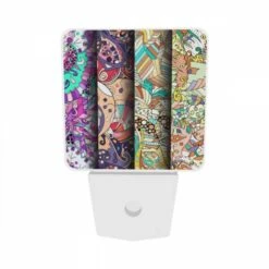 Night Light Set Of 2, Three Colorful And Intricate Designs Are Displayed Side By Side. 8 Night Light Set Of 2, Three Colorful And Intricate Designs Are Displayed Side By Side. -Pattern Night Light 714bb30f1bd5134c93f77cae1181ef1cc7316a1f