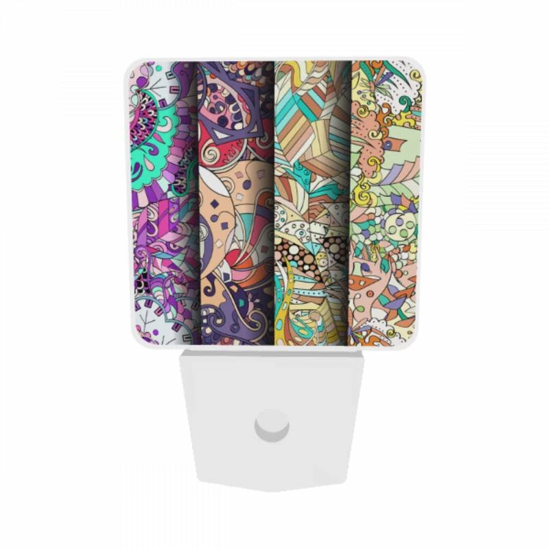 Night Light Set of 2, Three colorful and intricate designs are displayed side by side. Night Light Set Of 2, Three Colorful And Intricate Designs Are Displayed Side By Side. -Pattern Night Light 714bb30f1bd5134c93f77cae1181ef1cc7316a1f