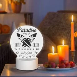 Round Acrylic Night Light, A Logo For Paradise Surf Club. 8 Round Acrylic Night Light, A Logo For Paradise Surf Club. -Pattern Night Light 718ccaa81bbb35f43eaab35f697c131f0b21050d