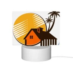 Rectangular Acrylic Night Light, A House With A Palm Tree In Front Of It. 11 Rectangular Acrylic Night Light, A House With A Palm Tree In Front Of It. -Pattern Night Light 71b2fca4f61d63bd040a25ce46bfa35f41e7fe46