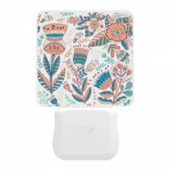 Night Light, A Colorful Floral Pattern With Blue -Pattern Night Light 71c5264501fb9e22760c72fb12c98a023389a31a