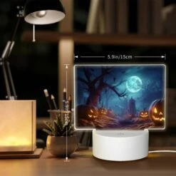 Rectangular Acrylic Night Light, A Night Scene With A Full Moon And A Bunch Of Pumpkins. 7 Rectangular Acrylic Night Light, A Night Scene With A Full Moon And A Bunch Of Pumpkins. -Pattern Night Light 72067739d6ae471eca5ad539646f05b5d1bf5b96