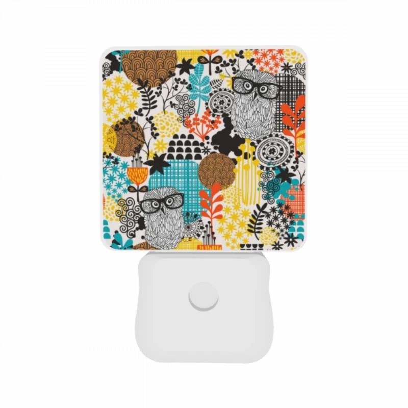 Night Light Set of 2, A pattern of flowers and birds with glasses. Night Light Set Of 2, A Pattern Of Flowers And Birds With Glasses. -Pattern Night Light 72225890c83ab458aebdec83dc3ed35b68f355f4