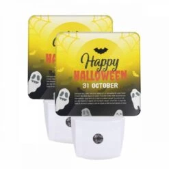 Night Light Set Of 2, A Poster Advertising A Halloween Event On October 31st.