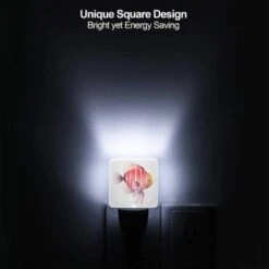 Night Light Set Of 2, A Red And White Fish With A Yellow Eye. -Pattern Night Light 7286c4487b4e25ca25483b1f9c11e9c50cf86d6a