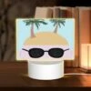 Rectangular Acrylic Night Light, A Cartoon Drawing Of A Man With Sunglasses And A Shaggy Haircut.