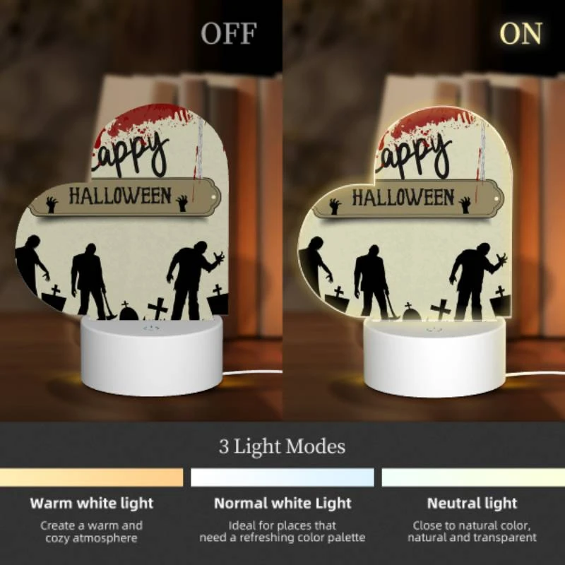 Love Acrylic Night Light, A sign that says Happy Halloween. Love Acrylic Night Light, A Sign That Says Happy Halloween. -Pattern Night Light 734ee594d5ed739f1f9a90756c9cc42847e75f00