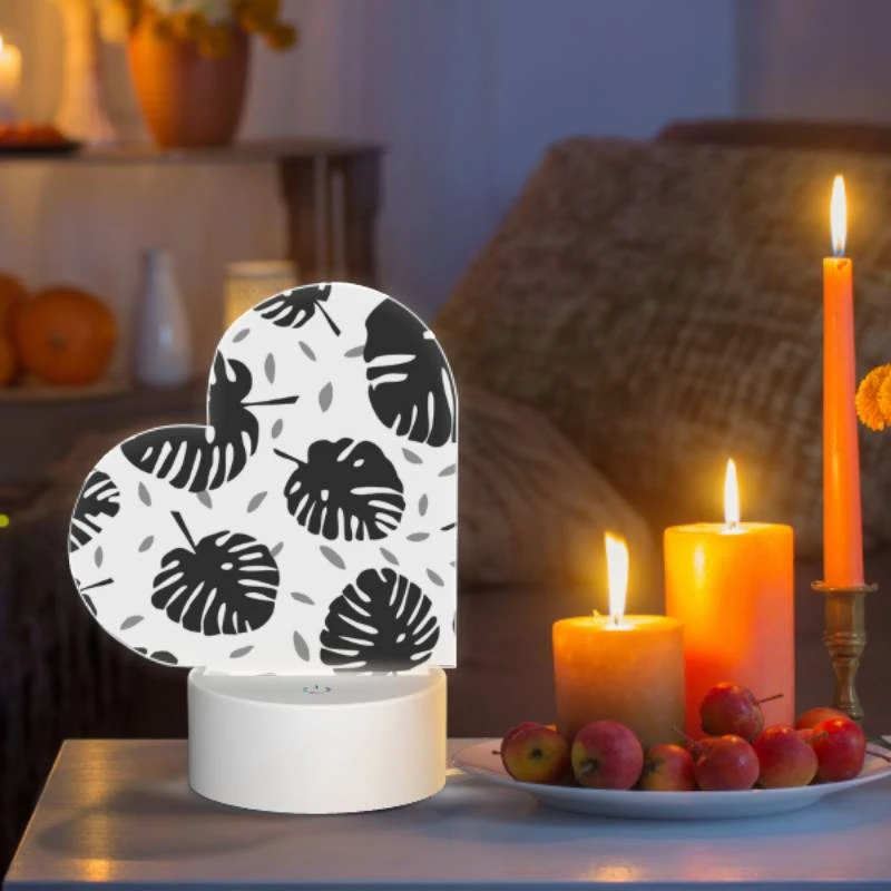 Love Acrylic Night Light, A pattern of black and white leaves. Love Acrylic Night Light, A Pattern Of Black And White Leaves. -Pattern Night Light 737359769dbfb474b526571c8309756044cacb23