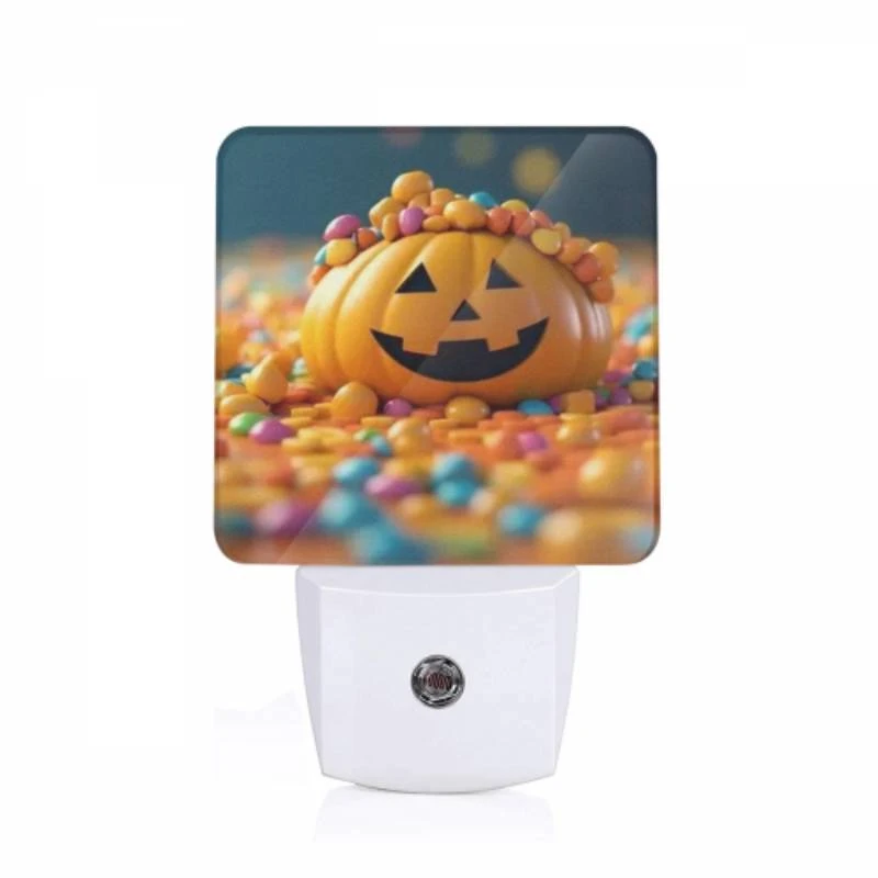 Night Light, A candy pumpkin with a smile on its face. Night Light, A Candy Pumpkin With A Smile On Its Face. -Pattern Night Light 7399a0b8cf62ae4616b81532b6d80850d19763ac
