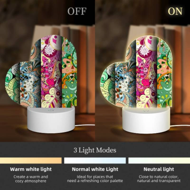 Love Acrylic Night Light, Four different colored paintings of flowers. Love Acrylic Night Light, Four Different Colored Paintings Of Flowers. -Pattern Night Light 740cb89ad983b1df85add790df21a5ed3b62cc02
