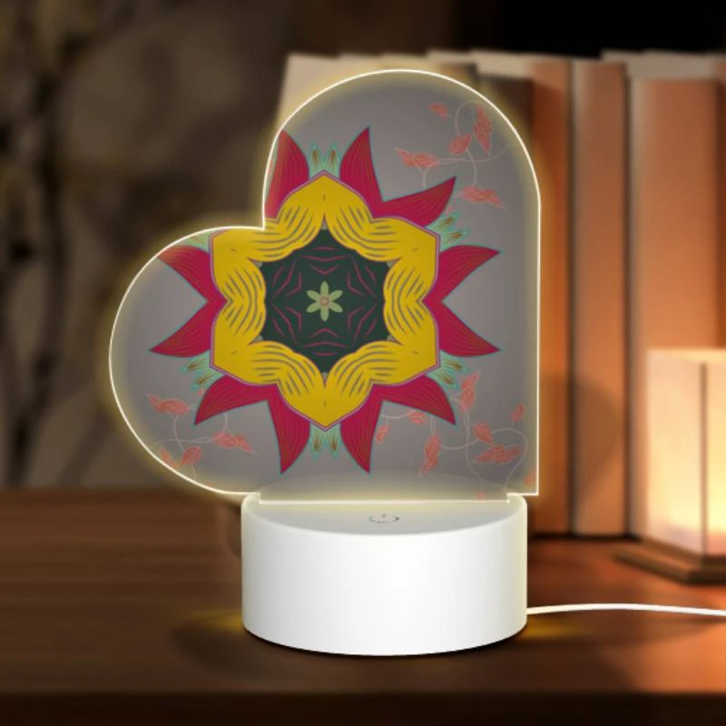 Love Acrylic Night Light, A colorful flower design with yellow Love Acrylic Night Light, A Colorful Flower Design With Yellow -Pattern Night Light 74be38a95656ae4d54016a6872d49b87699636a3