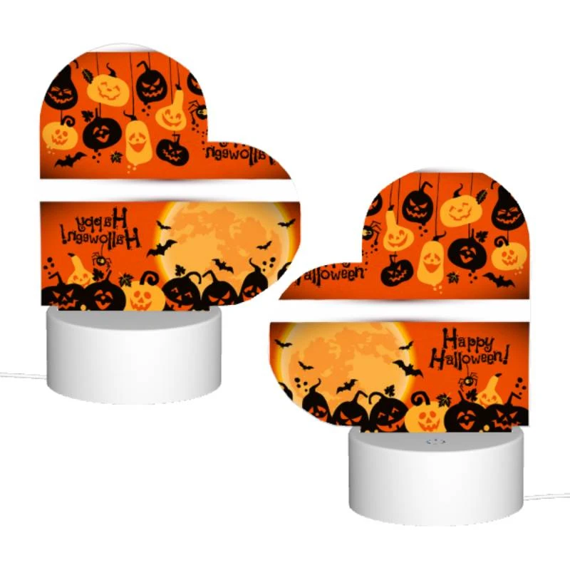 Love Acrylic Night Light, A Halloween card with a spider web and pumpkins. Love Acrylic Night Light, A Halloween Card With A Spider Web And Pumpkins. -Pattern Night Light 7539cc7273977a5430a9a198f9376f394f4b25e3