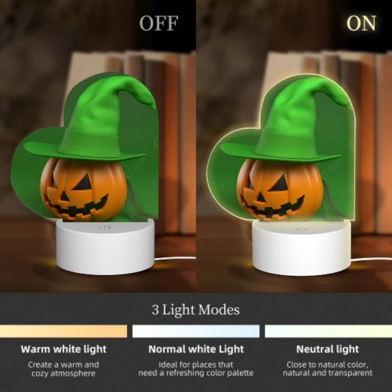 Love Acrylic Night Light, A 3D model of a pumpkin wearing a green hat. Love Acrylic Night Light, A 3D Model Of A Pumpkin Wearing A Green Hat. -Pattern Night Light 7597f81bb8a5987a014ae025e342da995647b095
