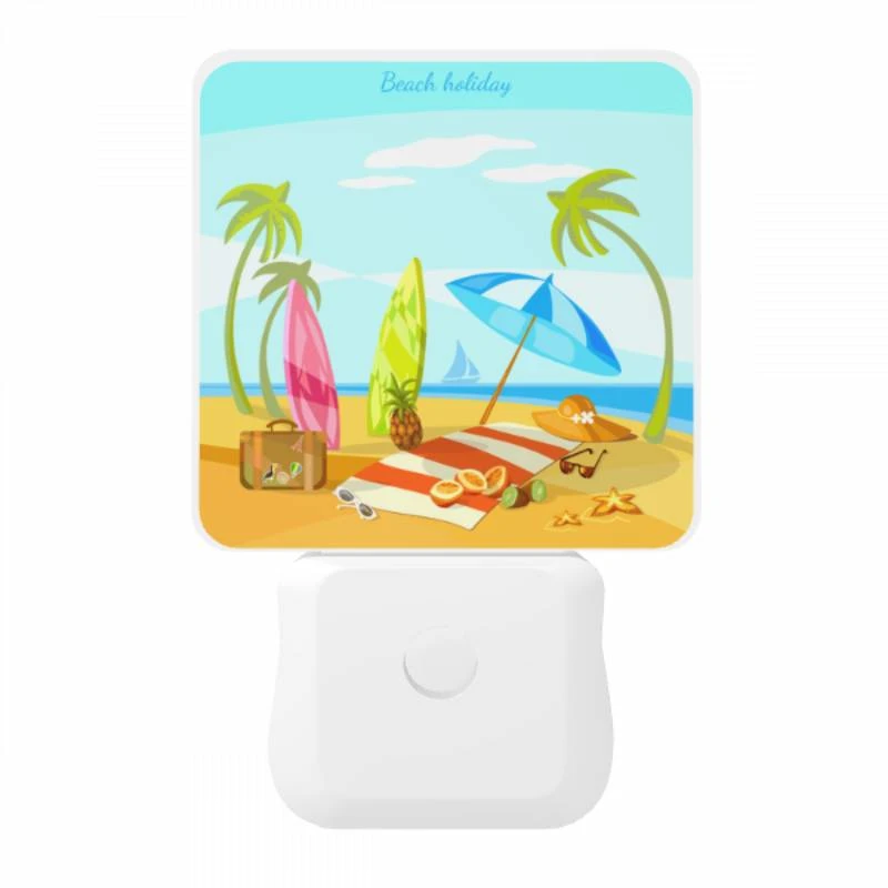 Night Light, A colorful beach scene with a suitcase Night Light, A Colorful Beach Scene With A Suitcase -Pattern Night Light 75bbd09b247a1816b250dd5fd671edb5ddc0b18b