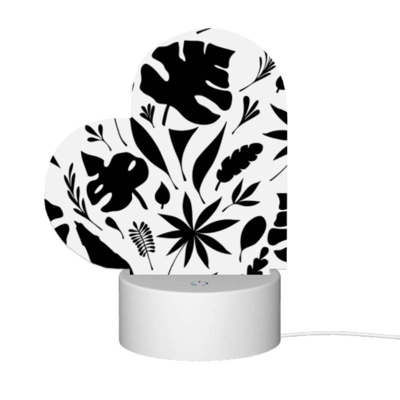Love Acrylic Night Light, A black and white image of a leafy plant. Love Acrylic Night Light, A Black And White Image Of A Leafy Plant. -Pattern Night Light 77010a15214fa32fa262f175f216f29b4d0daa89