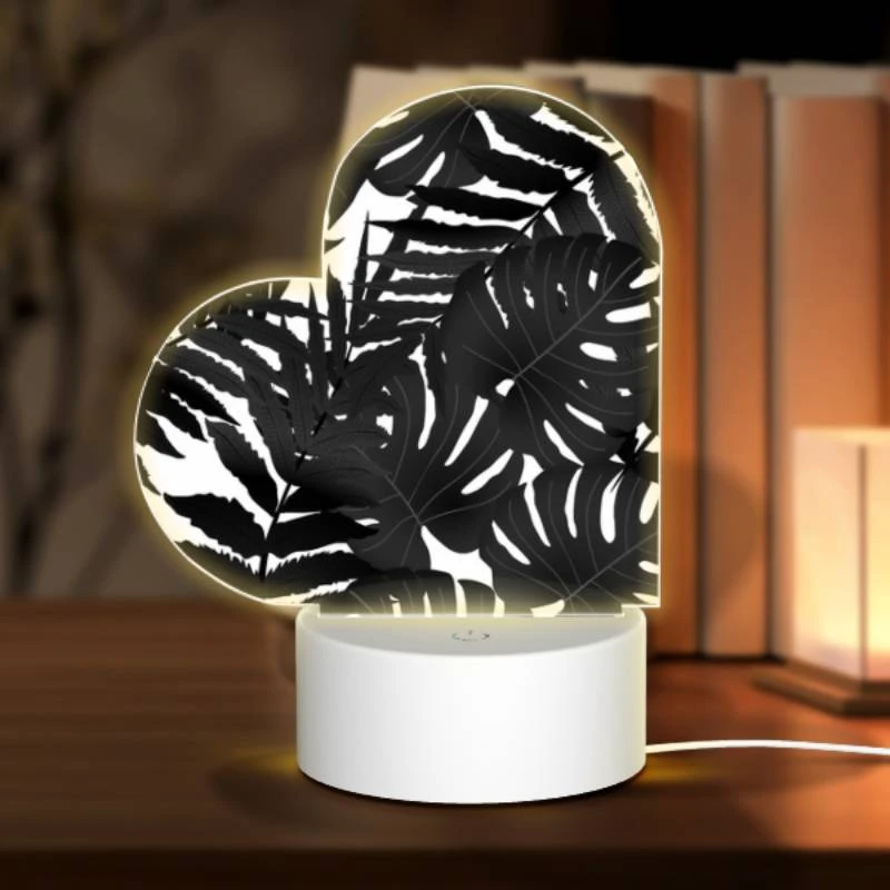 Love Acrylic Night Light, A close up of a leafy plant with a black background. Love Acrylic Night Light, A Close Up Of A Leafy Plant With A Black Background. -Pattern Night Light 773930d45aa1822f38a86255cd0d589f016555c9
