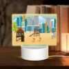 Rectangular Acrylic Night Light, A Beach Scene With A Few Colorful Umbrellas And A Few Palm Trees. 2 Rectangular Acrylic Night Light, A Beach Scene With A Few Colorful Umbrellas And A Few Palm Trees. -Pattern Night Light 773b9d6f44b24c43b8ea18c04266e3c297049857