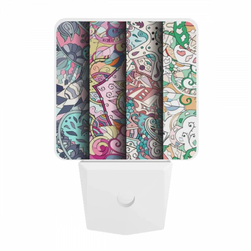 Night Light, Three colorful designs are displayed on a row. Night Light, Three Colorful Designs Are Displayed On A Row. -Pattern Night Light 77dbd014e8c81854e33970c6671a109866c79461