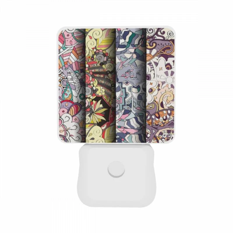 Night Light Set of 2, Three colorful and intricate designs are displayed side by side. Night Light Set Of 2, Three Colorful And Intricate Designs Are Displayed Side By Side. -Pattern Night Light 77efeb3a18c90eac40af9d42df74ecadabab3dcb