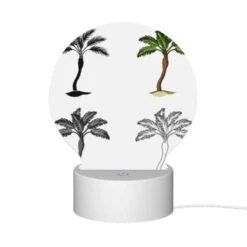 Round Acrylic Night Light, Four Different Types Of Palm Trees Are Shown In Silhouette. 11 Round Acrylic Night Light, Four Different Types Of Palm Trees Are Shown In Silhouette. -Pattern Night Light 784c61022713dd79fc260eb6757f5f2f0e4cba8a