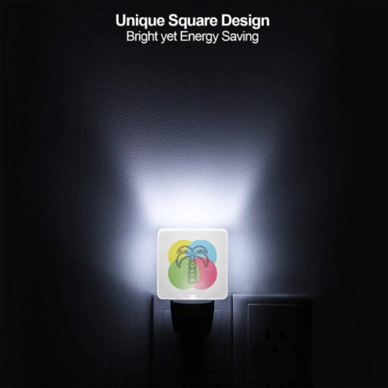 Night Light, A colorful circle with a palm tree in the center. Night Light, A Colorful Circle With A Palm Tree In The Center. -Pattern Night Light 78ee7a123e0b8f9b741ddf8a826ccc3d6c30e74d